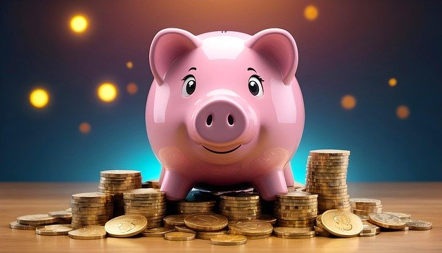 ilustração de um porquinho de guardar moedas na cor rosa