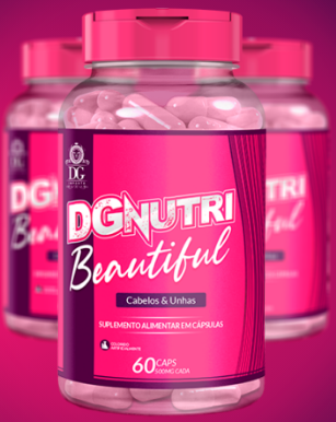 pote de comprimido transparente comprimidos a mostra na cor rosa propaganda de produto para fortalecimento do cabelo e unhas