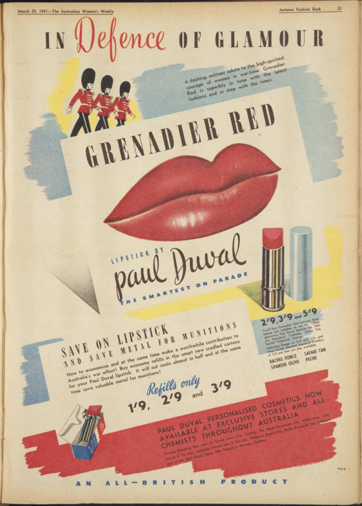 ilustração antiga de propaganda de batom