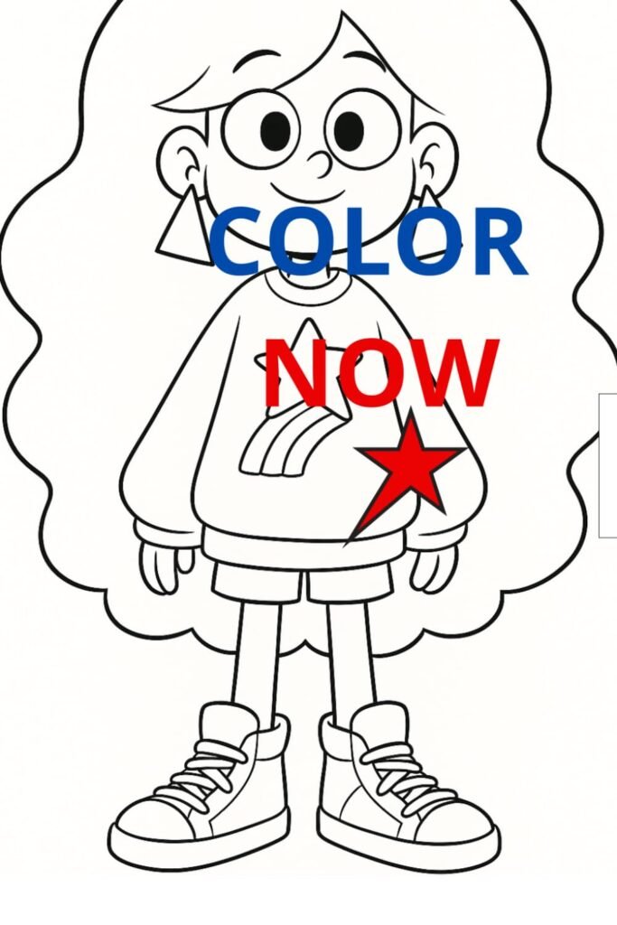 desenho infantil de uma menina sorrindo cabelos muito longo desenho em preto e branco pra colorir livro de colorir color now na amazon.com